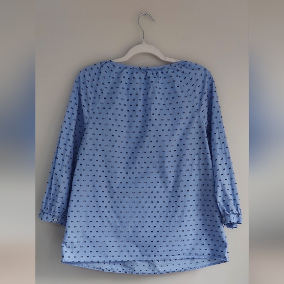 Talbots Swiss Dot Scoop Neck Blouse - Picture 2 of 8